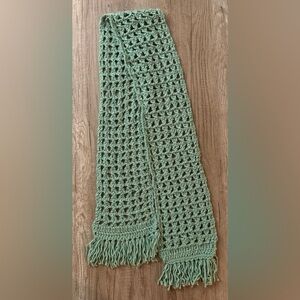 Green Crochet Cottagecore Scarf